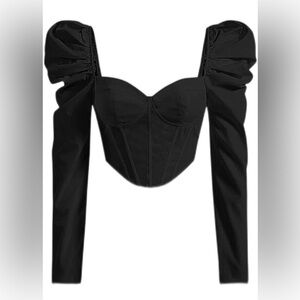 Black Top Puff Shoulder